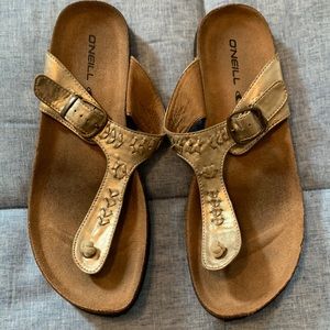 O’Neill Gold Metallic Sandles